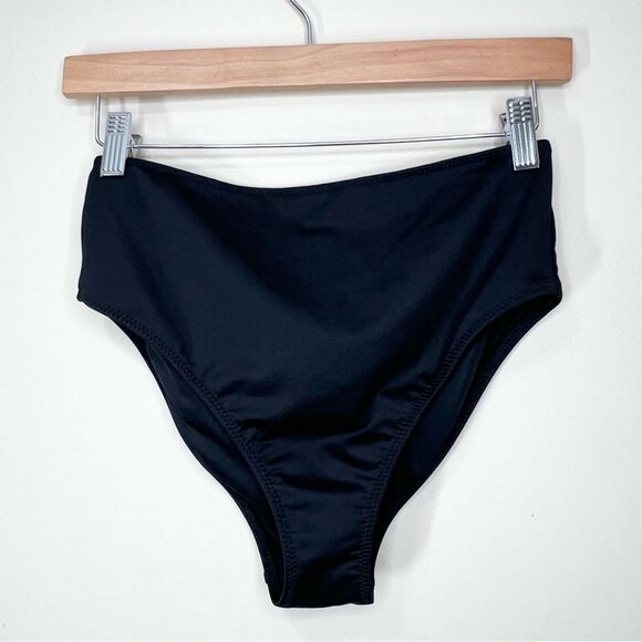 NWT Pink Active Victoria’s Secret Black High Waist Mini Bikini Bottom Large - Picture 1 of 9